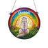 German Shepherd White Rainbow Bridge Personalised Stained Glass Effect Suncatcher